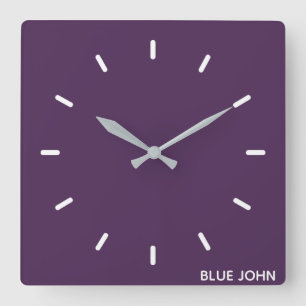 Blue John purple colour name Square Wall Clock
