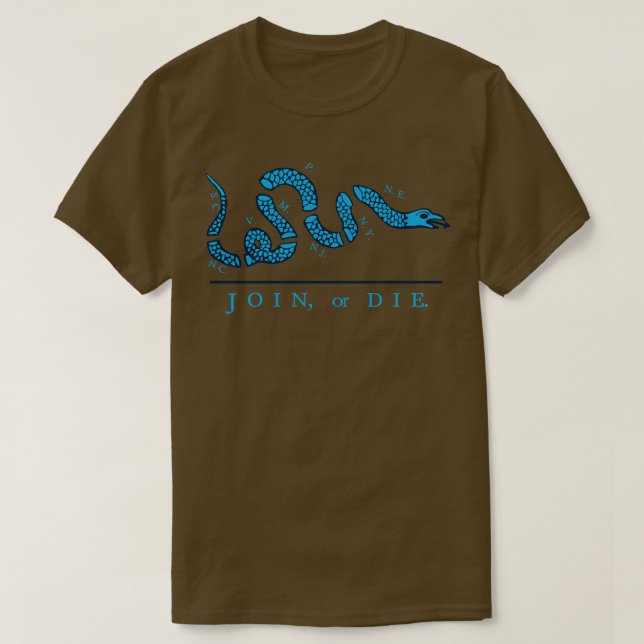 Blue Join or Die T-Shirt (Design Front)