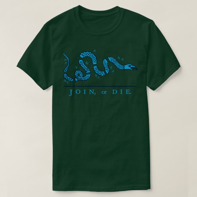Blue Join or Die T-Shirt (Design Front)