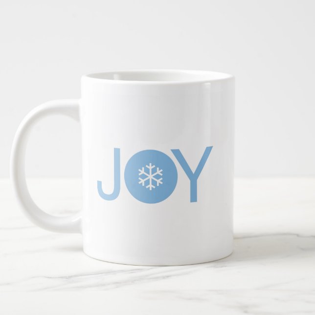 Blue Joy Christmas Giant Coffee Mug (Left)