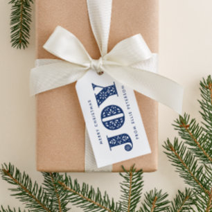 Blue Joy Swedish Dala Horse Holiday Gift Tag