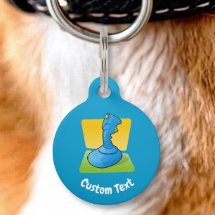 Blue Joystick Pet Name Tag