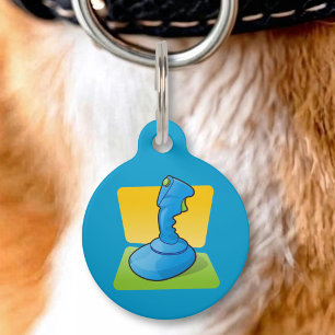 Blue Joystick Pet Tag