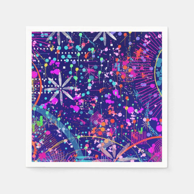 Blue Jubilee Abstract Art  Napkin (Front)