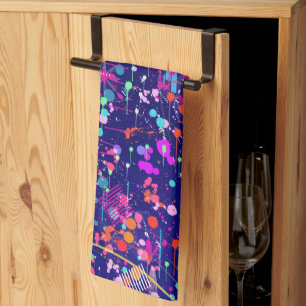 Blue Jubilee Abstract Art Tea Towel