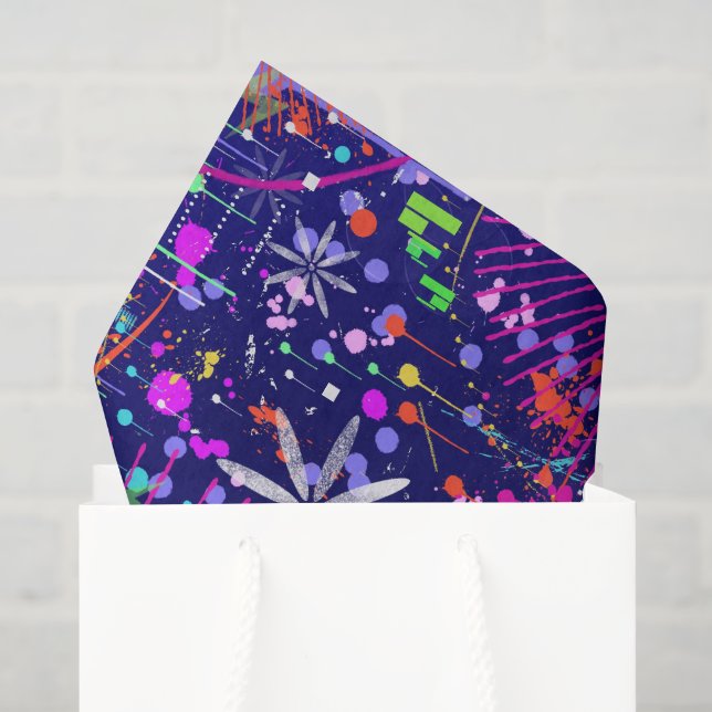 Blue Jubilee Abstract Art  Tissue Paper (Gift Bag)