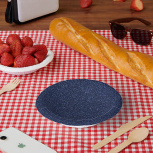 Blue July 4th Glitter Paper Plate