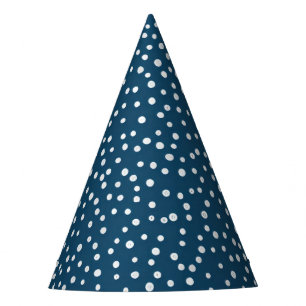 Blue Jumbly Dots Party Hat