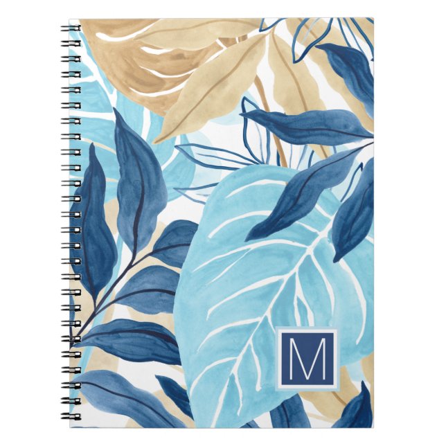 Blue Jungle Leaves Notebook (Front)