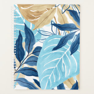 Blue Jungle Leaves Planner