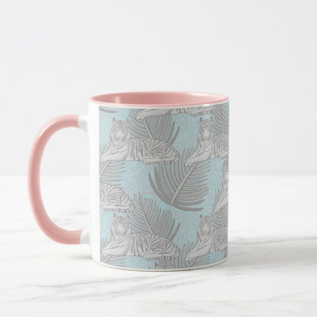 Blue Jungle Tiger Pattern Mug (Left)