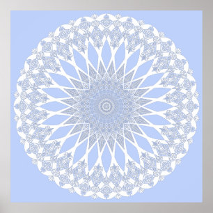Blue Juniper Berry Tristyns Mandala Poster