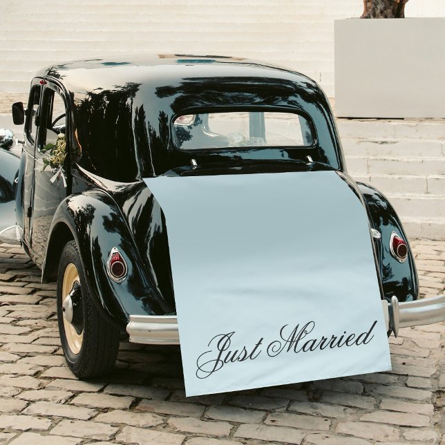 Blue Just Married Fabric Car Wedding Banner Sign Tapestry (Blue Just Married Fabric Car Wedding Banner Sign Tapestry)