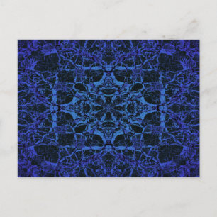 Blue kaleidoscope pattern postcard