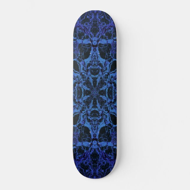 Blue kaleidoscope pattern skateboard (Front)
