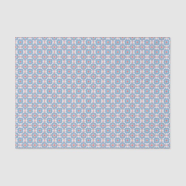Blue Kaleidoscope Pattern Tissue Paper (Front)