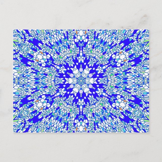 Blue Kaleidoscope Postcard (Front)