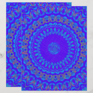 Blue Kaleidoscope Scrapbook Paper 2-Sided Page