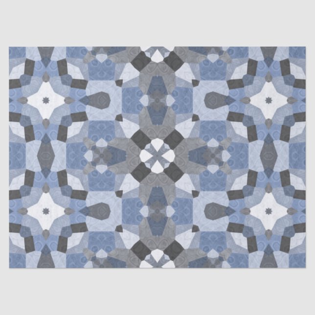 blue kaleidoscope tissue paper (Front)