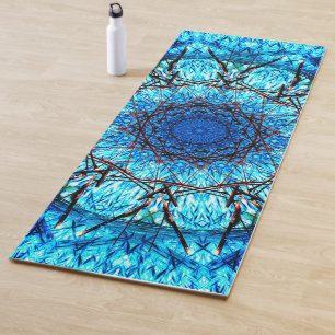 Blue Kaleidoscopic Yoga Mat