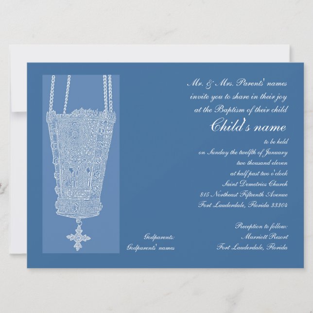 Blue Kandili Invitation (Front)