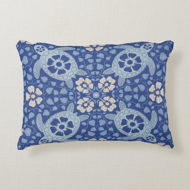 Blue Kauai Turtles Decorative Cushion (Front)