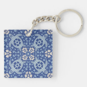 Blue Kauai Turtles Key Ring