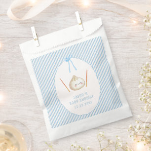 Blue Kawaii Boy Bow Asian Dumpling Baby Shower  Favour Bags