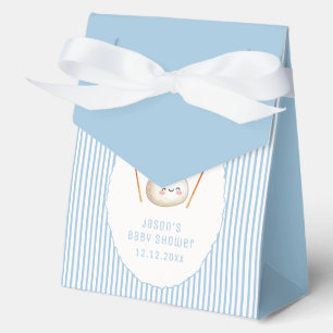 Blue Kawaii Boy Bow Asian Dumpling Baby Shower  Favour Box
