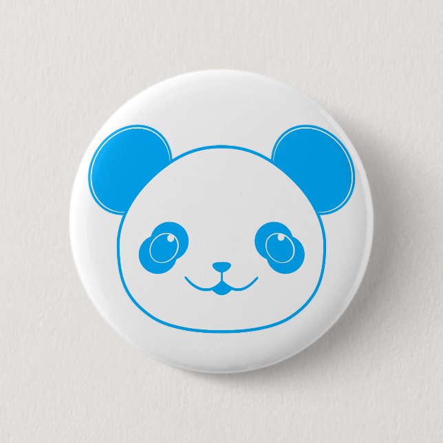 Blue Kawaii Panda Bear 6 Cm Round Badge (Front)
