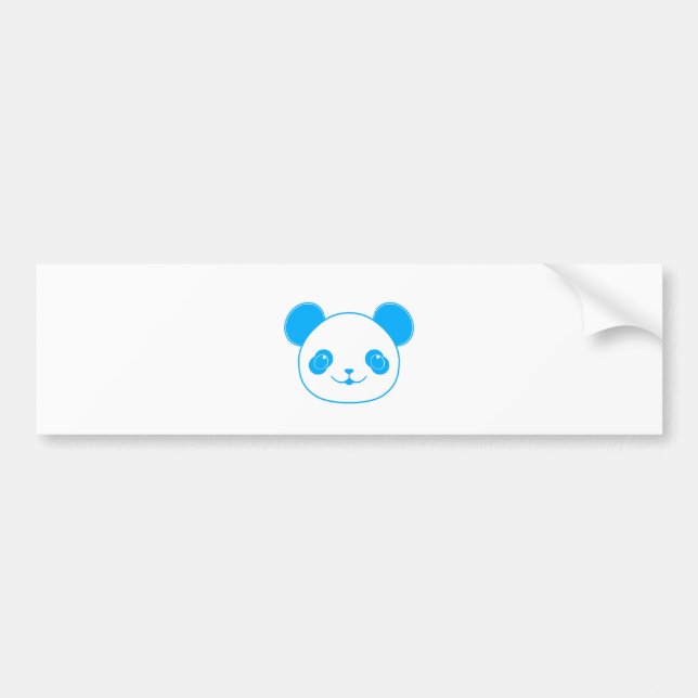 Blue Kawaii Panda Bear Bumper Sticker (Front)