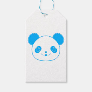 Blue Kawaii Panda Bear Gift Tags