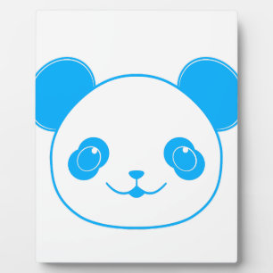 Blue Kawaii Panda Bear Plaque
