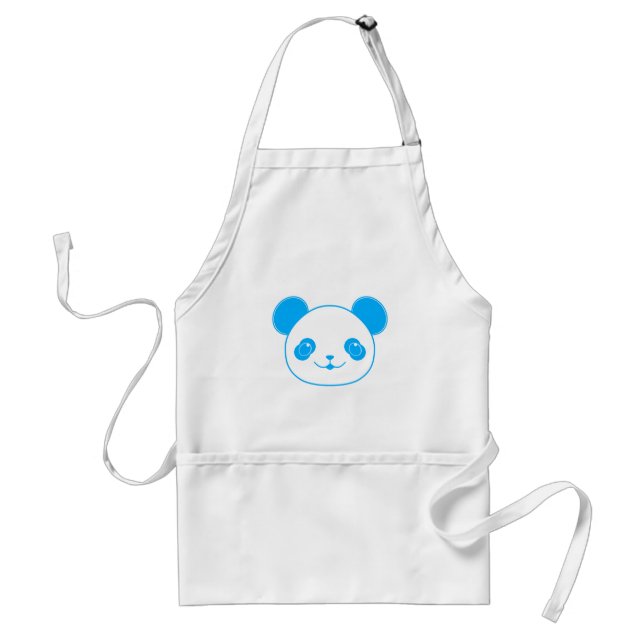 Blue Kawaii Panda Bear Standard Apron (Front)