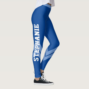 Blue King Sky White Modern Chic Leggings
