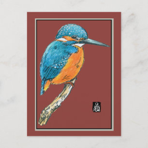 Blue Kingfisher Bird Postcard