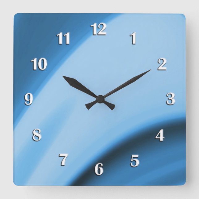 Blue Kitchen 12 Digit Wall Clock (Front)