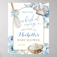 Blue Kitchen Bridal Shower Welcome Sign