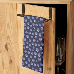 Blue Kitchen Towel With Blueberries