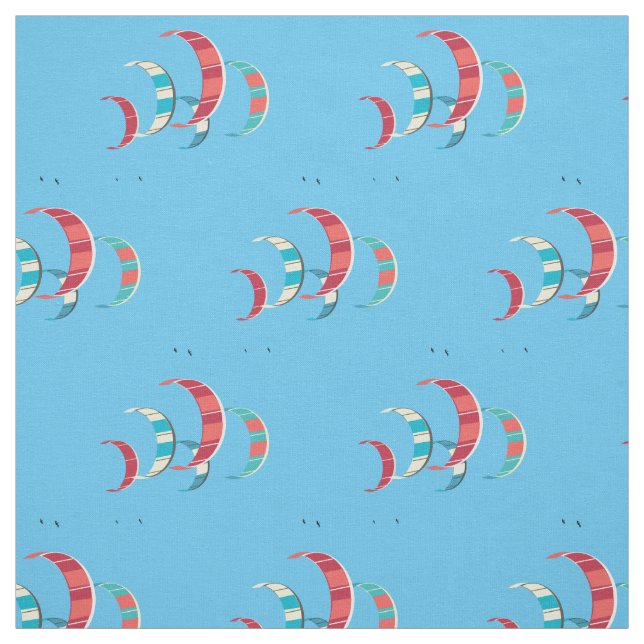 Blue Kite Surfing Fabric (Swatch)