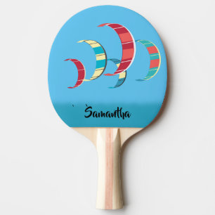 Blue Kite Surfing  Ping Pong Paddle