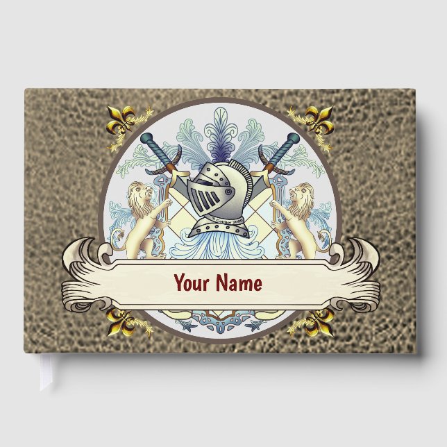 Blue Knight Family Crest Surname  book  (Front)