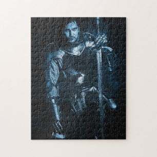 Blue Knight Kneeling with Sword Jigsaw Puzzle