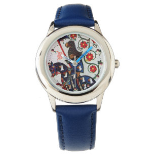 BLUE KNIGHT MEDIEVAL MINIATURE MONOGRAM WATCH