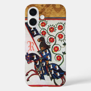 BLUE KNIGHT MEDIEVAL PARCHMENT MONOGRAM iPhone 16 CASE