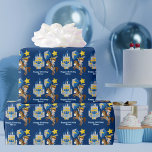 Blue Knight Renaissance Faire Custom Kids Birthday Wrapping Paper<br><div class="desc">Cute Renaissance Faire birthday party wrapping paper featuring a knight on a horse next to a blue castle from the middle ages. A cool custom kids gift wrap for a little boy prince who loves fantasy heroes from olden times.</div>