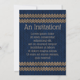 Blue Knit-look Stripe Pattern Save The Date
