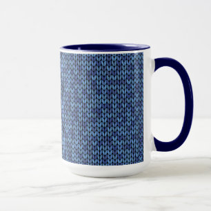 Blue Knit Pattern Mug