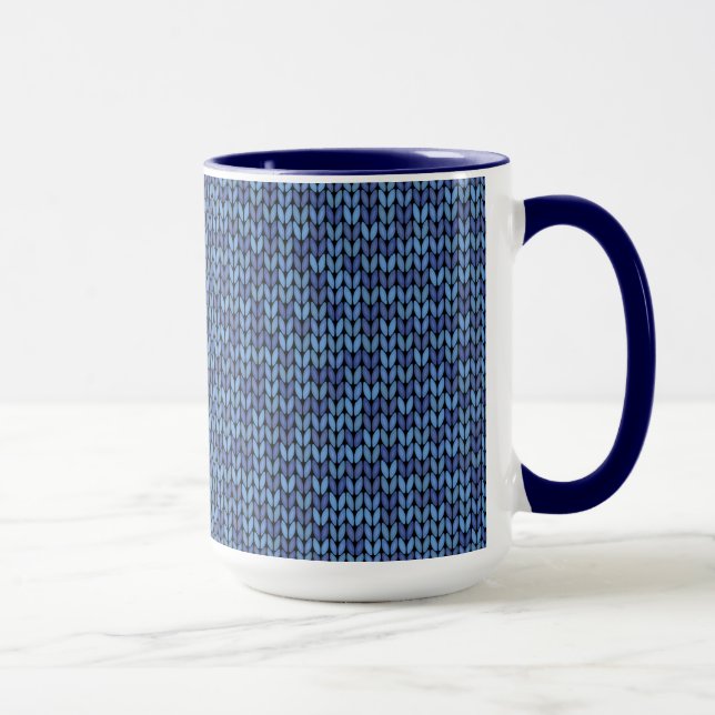 Blue Knit Pattern Mug (Right)