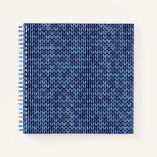 Blue Knit Pattern Notebook